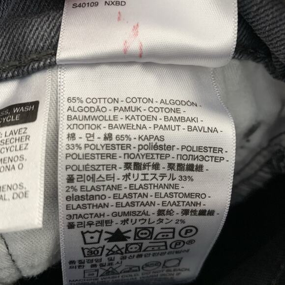 Levi’s 511 Jeans Mens 38x32 Slim Straight Grey/Soft Black Wash Stretch 5-Pocket - Picture 4 of 7